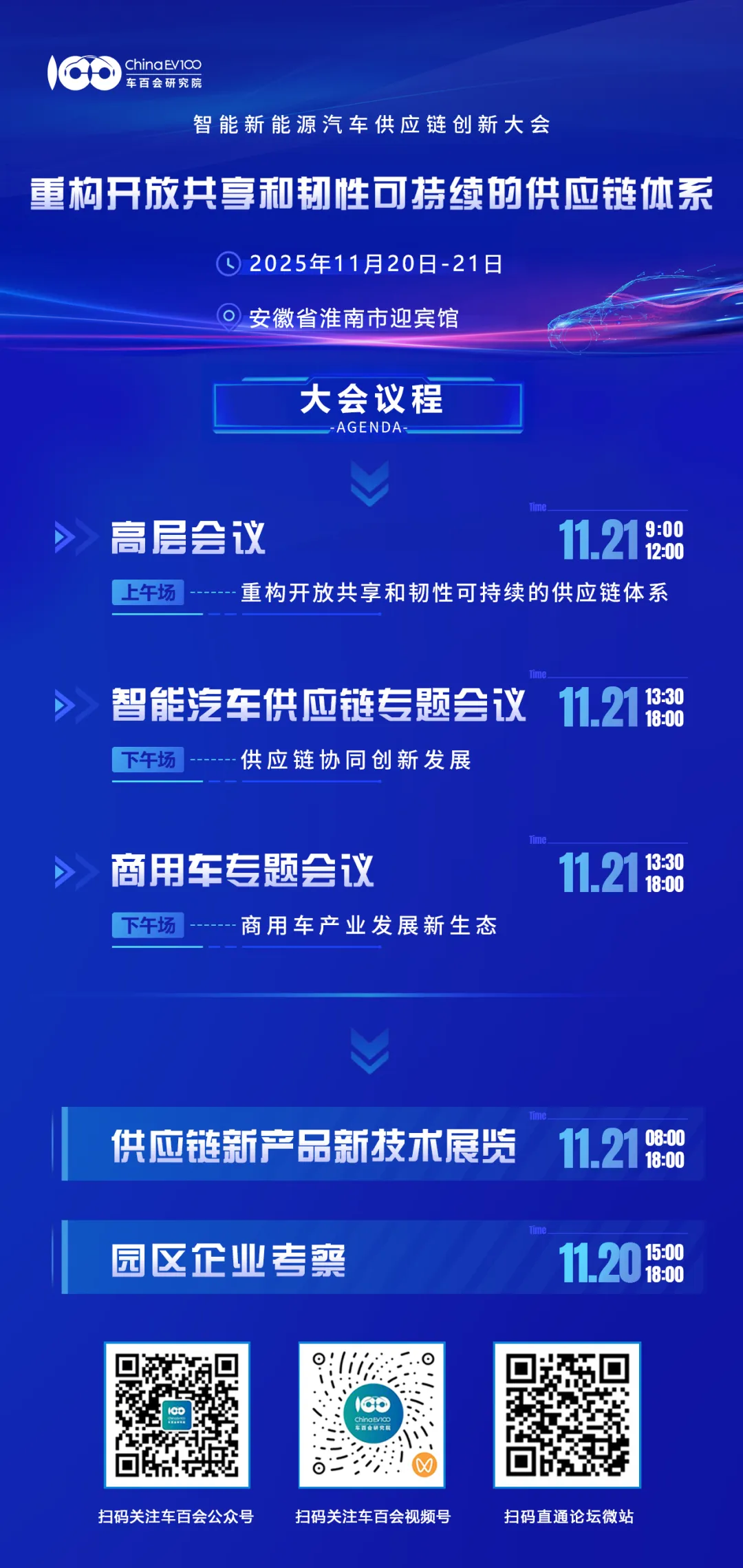 智能新能源汽车供应链创新大会将于11月20日在安徽淮南举办(图1)